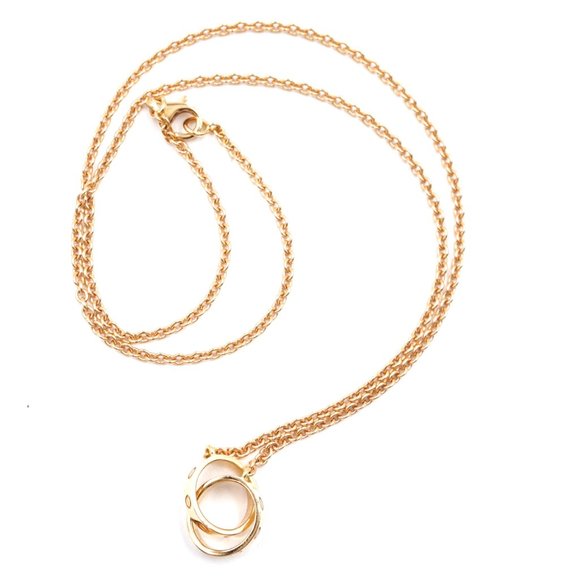 Cartier Rose Gold 18k 750 Love Mini Rings Necklace - Picture 4 of 11